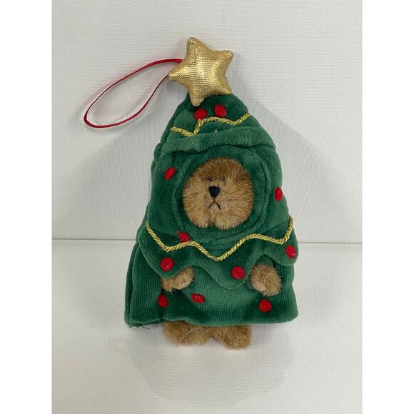 Boyds Collection Mini Bear Lil Spruce Fraiser Christmas Tree Peeker Ornament - Picture 1 of 8